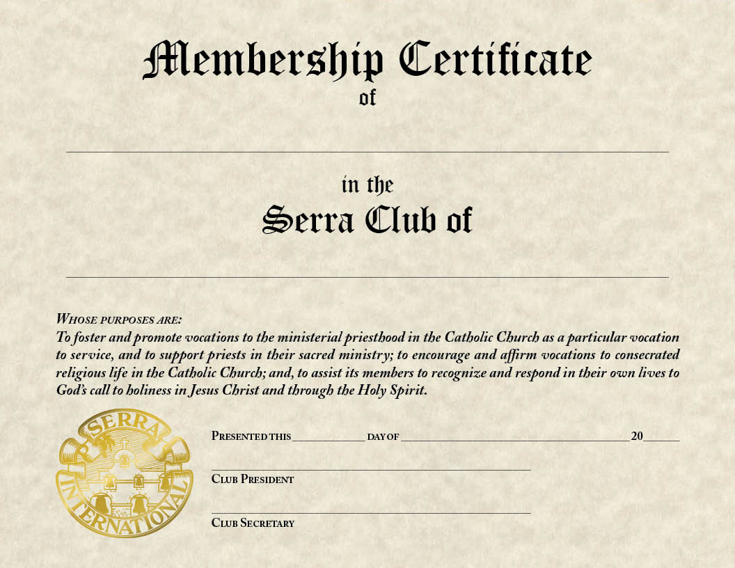 church membership certificates
